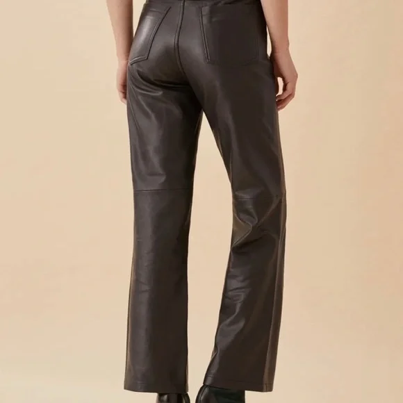 NWOT Reformation Veda 5 Pocket Leather Pants